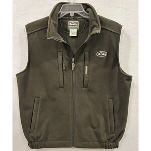 Drake Waterfowl Systems Vest Mens Large Green Fleece Magnattach Zip Pockets
